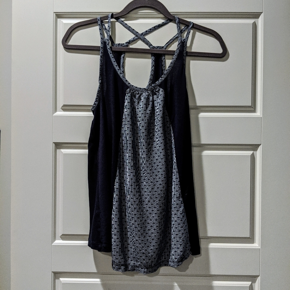 CAbi Cross Strap Back Navy Tank, #5202